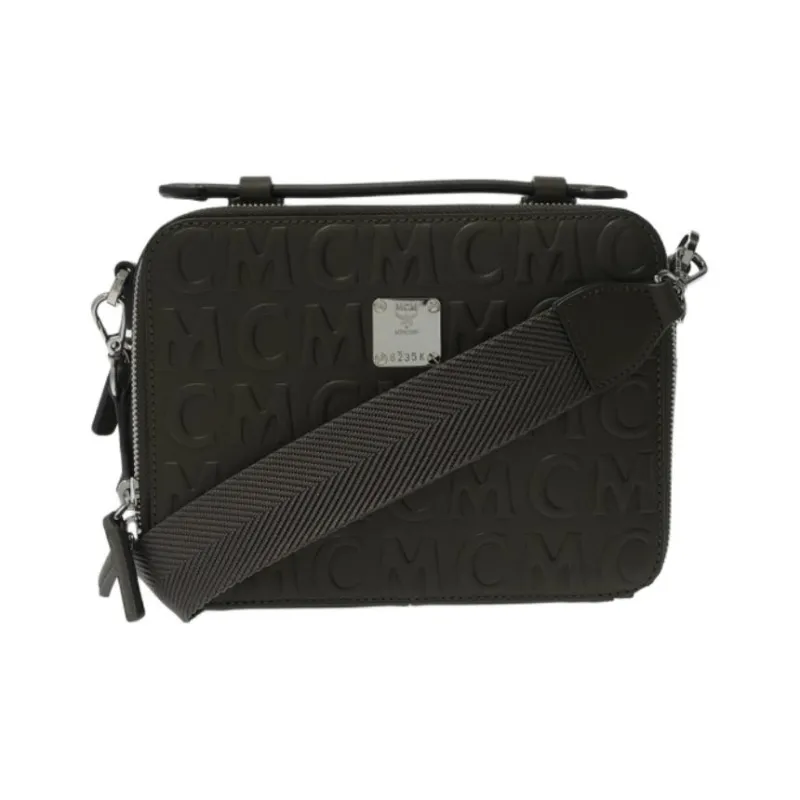 MCM Aren Leather Handbag Shoulder Bag Crossbody Bag Small Size Men's Sea Turtle Green-0