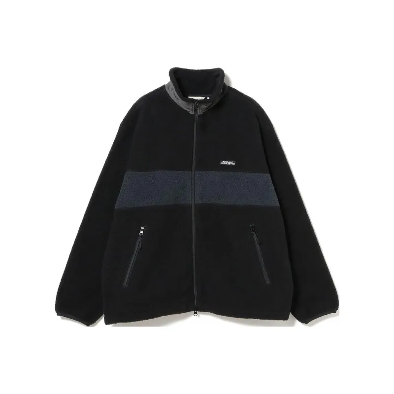 Beams FW24 FARAH Velvet-feel Coat Men's Black-0