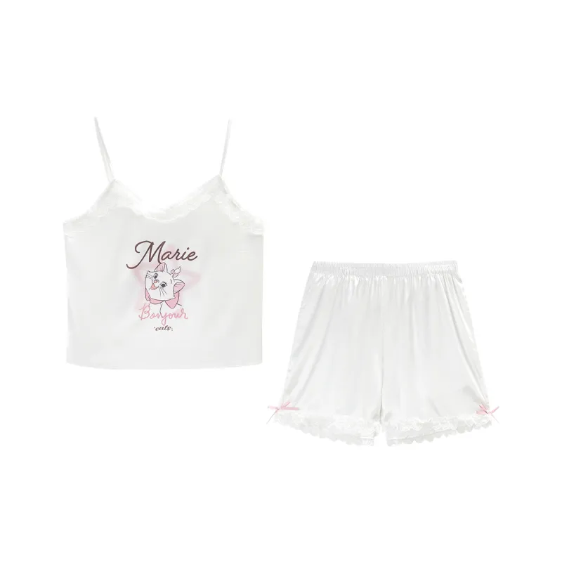 GUKOO x Disney Pajama Set Women's Light Sand White-0