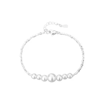 SGM S925 Silver, Faux Pearl Bracelets Women's