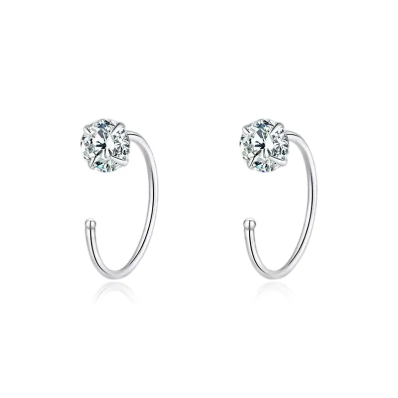SHEEHHYY S925 Silver Stud Earrings Women's-0