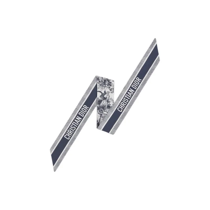 DIOR Silk Scarves Women's Marine Blue-0