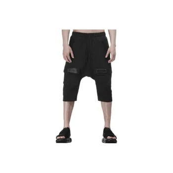 NORVINCY Straight Fit Loose Fit Black Warrior Solid Color Cargo Pants Men's Black