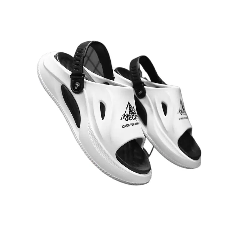 Jeep Outdoor Casual Beach Sandals Men's Black White-1