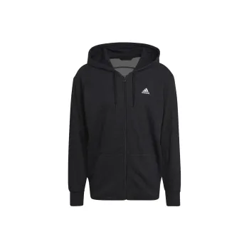 Adidas Mélange Full-Zip Hooded Sweatshirt Jackets Coats Men's Black