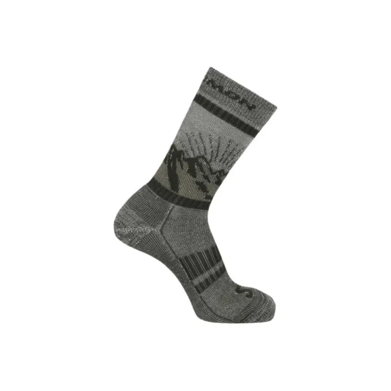 SALOMON RETRO WOOL CREW Knee High Socks Unisex 1 Pack Green-1