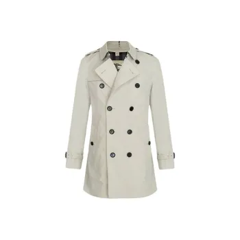 Burberry Trench Coats Men Light Gray