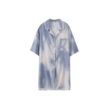 FENTENGCARE Nightgown Women's Navy Blue