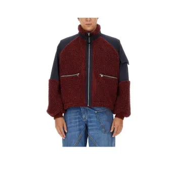 JW Anderson Colour-Blocked Zipped Fleece Bomber Jacket
