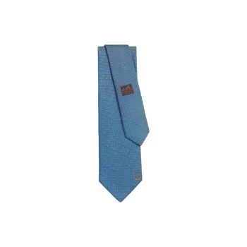 HERMES Mulberry Silk Ties Men's Medium Blue