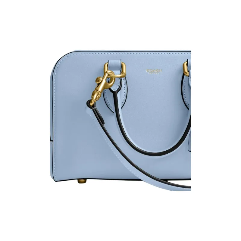 COACH Bowery Cow Leather One Shoulder Handbag Medium Size Women's Bluebell Multicolor-3