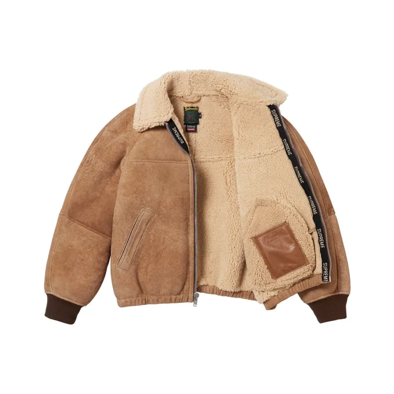Supreme X Schott Shearling Bomber Jacket-2