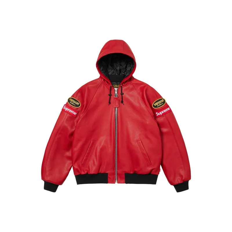 Supreme Vanson Leathers Hooded Work Jacket-0