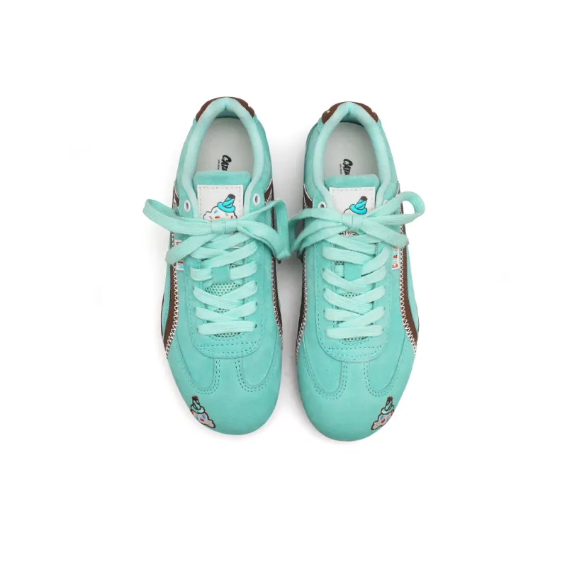 Cat&Sofa Anti Slip Wear Resistant Low Top Skateboard Shoes Unisex Mint Chocolates-3