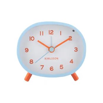 Karlsson Sweeping Seconds Movement Iron Alarm Clock Unisex Blue