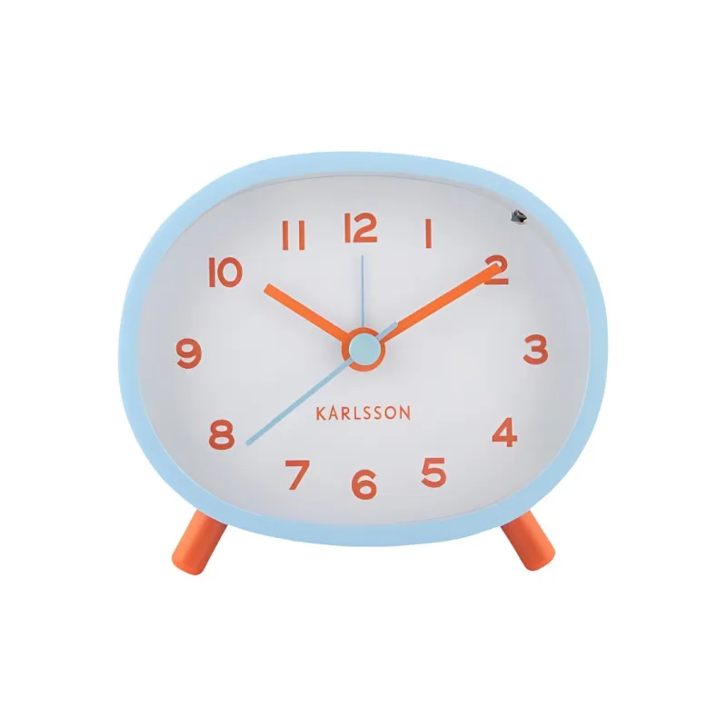 Karlsson Sweeping Seconds Movement Iron Alarm Clock Unisex Blue-0