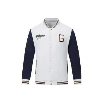 JIANWANG Baseball Jacket Unisex White
