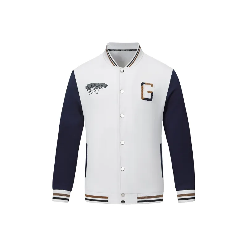 JIANWANG Baseball Jacket Unisex White-0