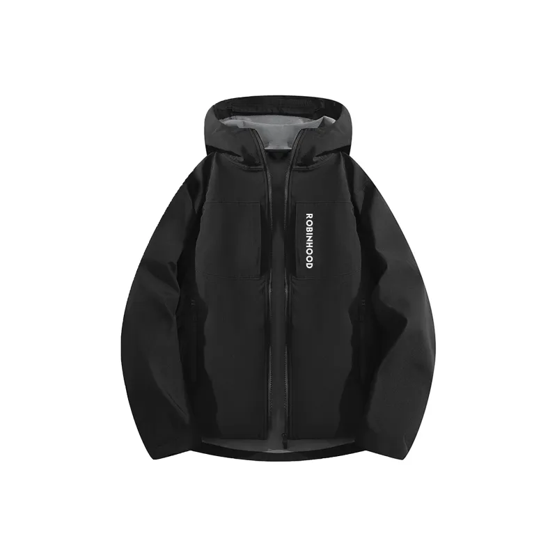 ROBINHOOD Waterproof And Windproof Windbreaker Jacket Unisex Black-0
