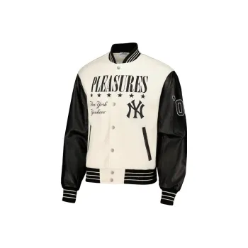 MLB x PLEASURES FW23 Baseball Jacket Men's White