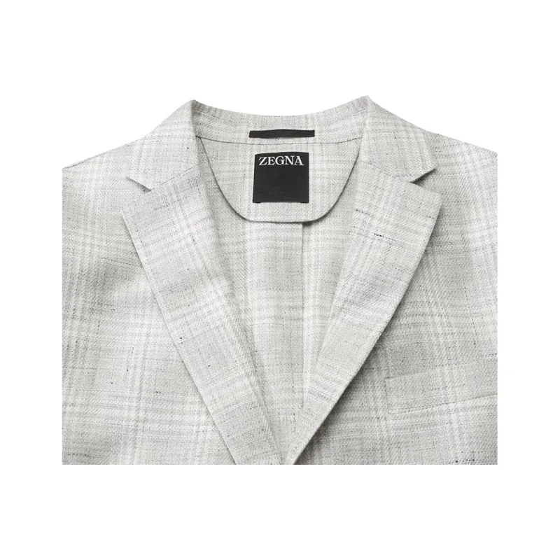 Zegna SS25 Business Suit Coat Men's Light Gray-3