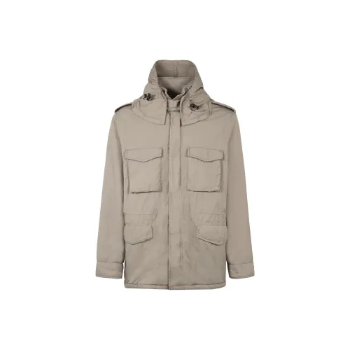 ASPESI Crinkled Finish Patch Pocketed Military Jacket