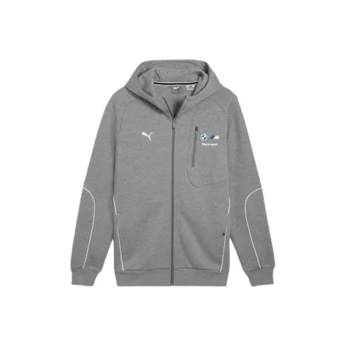 PUMA BMW M Motorsport SS24 Hooded Sweat Jacket Jackets Coats Men's Gray
