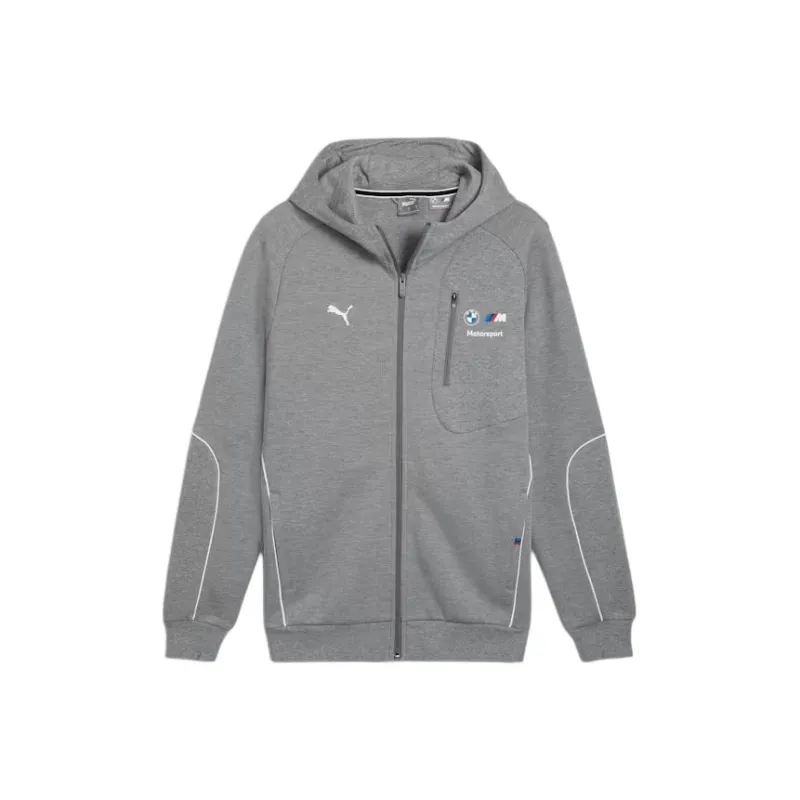 PUMA BMW M Motorsport SS24 Hooded Sweat Jacket Jackets Coats Men's Gray-0