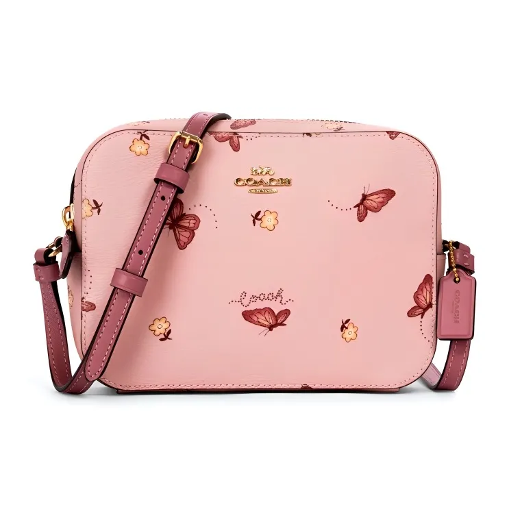 COACH Camera Leather Handbag Shoulder Bag Crossbody Bag Mini Women's Pink-0