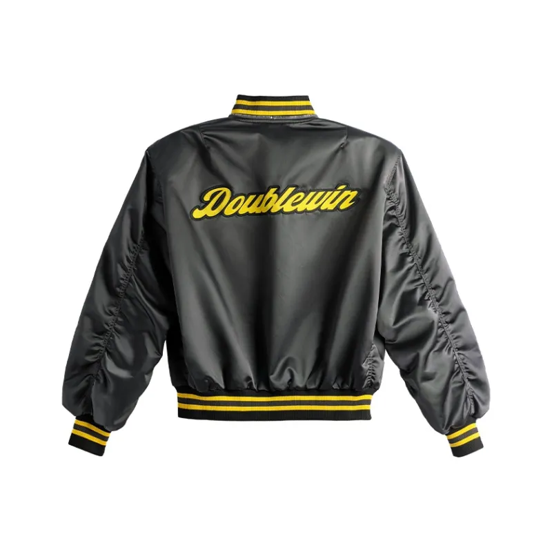 DBW DOUBLEWIN Baseball Jacket Unisex Gray-1