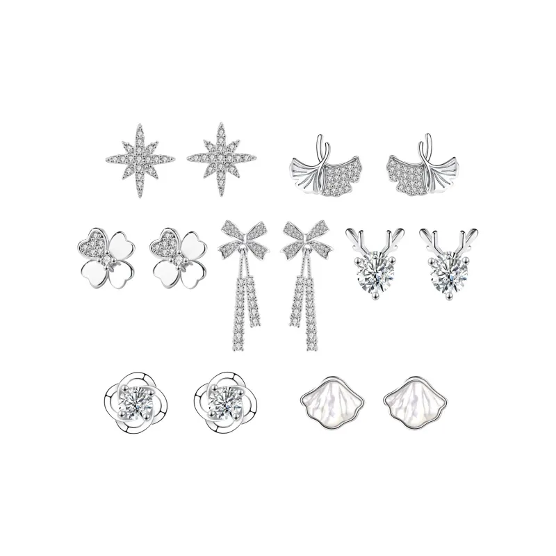 KINGFOCUS 999 Fine Silver Stud Earrings Women's-4