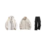 Beige Apricot+Beige Apricot+Black[3-in-1 Waterproof Clothing Sets]