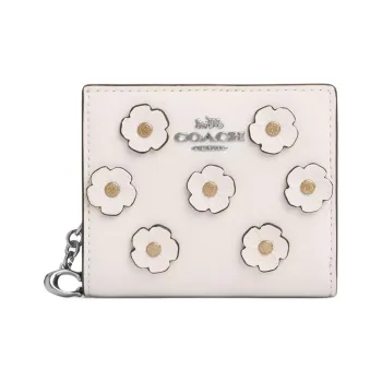 COACH Smooth Leather Wallet Mini Women's Chalk