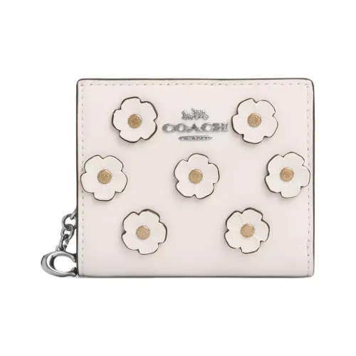 COACH Smooth Leather Wallet Mini Women's Chalk