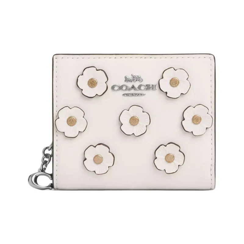 COACH Smooth Leather Wallet Mini Women's Chalk-0