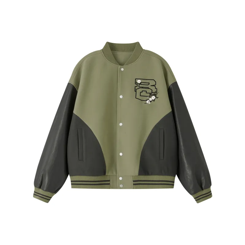 RickyisClown Baseball Jacket Unisex Green & Gray-0
