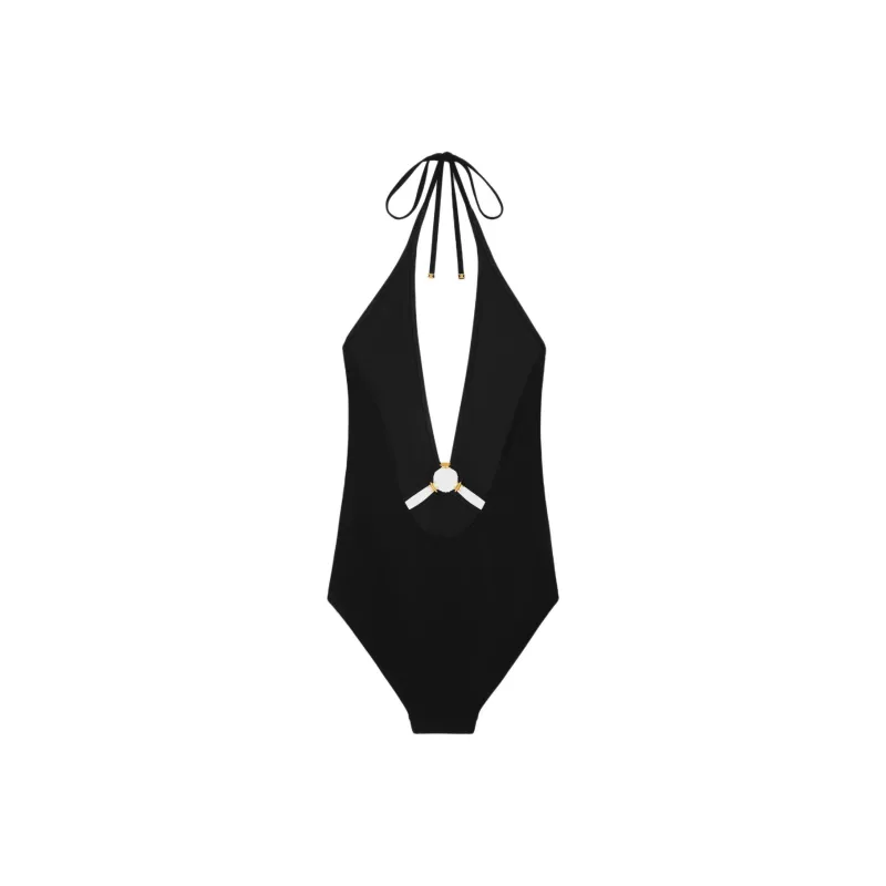 CELINE Triomphe Swimsuit In Matte Jersey-1