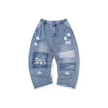 GENANX Straight Jeans Unisex Denim Blue