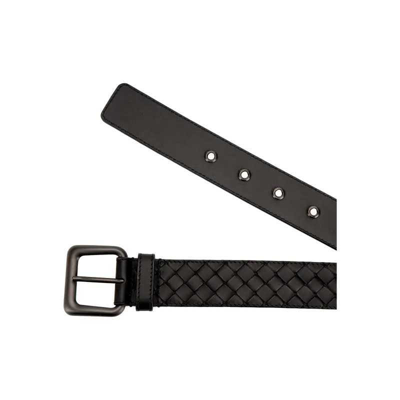 Bottega Veneta Cow Leather Belt Unisex Brown Width 3.5cm-3