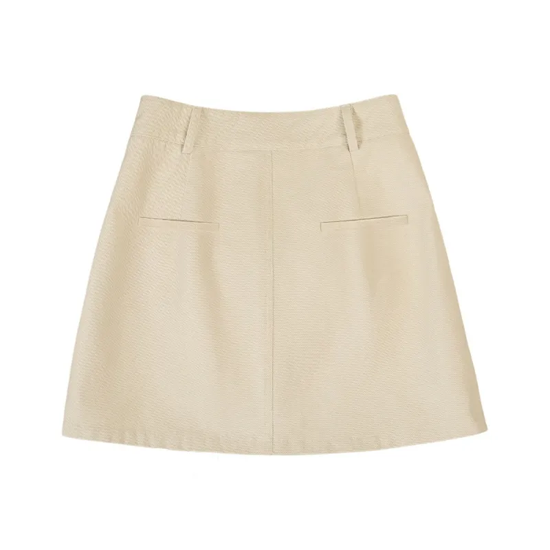 Cypress House Denim Short Skirts Women's Beige-1