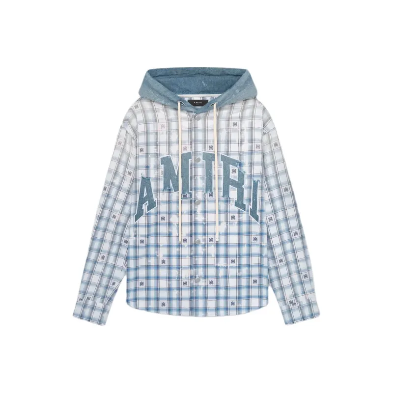 AMIRI Checked Hooded Overshirt-0