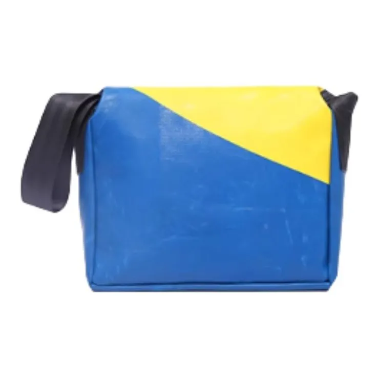 FREITAG Lassie PVC Messenger Bag, Crossbody Bag, Shoulder Bag Medium Size Unisex Light Yellow & Blue-3
