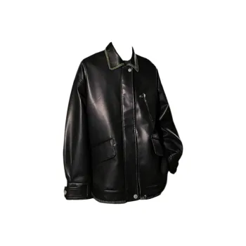 RVANGUARD Leather Jacket Unisex Black