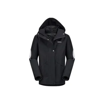 MERRELL Hiking Waterproof And Windproof To Keep Warm Windbreaker Jacket Men's Ink Black