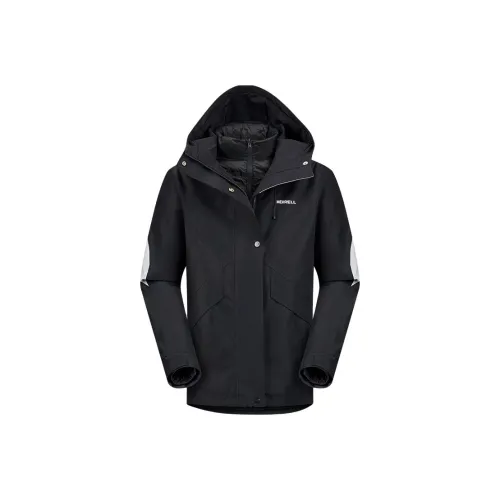 MERRELL Hiking Waterproof And Windproof To Keep Warm Windbreaker Jacket Men's Ink Black