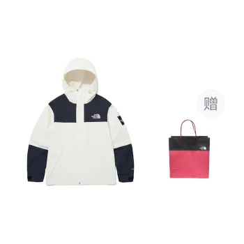 THE NORTH FACE Water Resistant Windbreaker Jacket Unisex Cream White With Free Shopping Bag