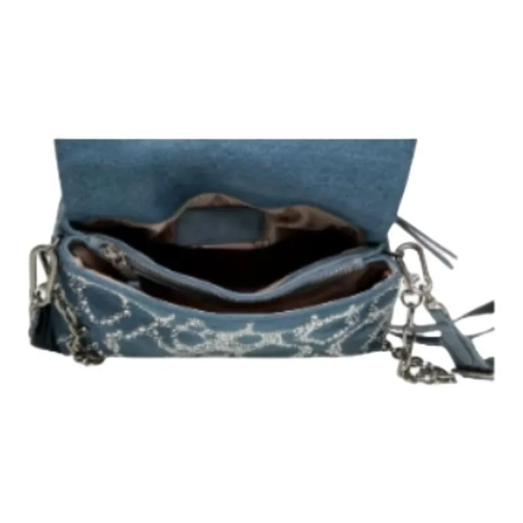 STEVE MADDEN Fabric Shoulder Bag Medium Size Women's Denim-4