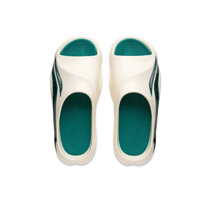 LiNing BadFive SLIDE OG Slip Resistant Abrasion Resistant Slide Slippers Men's Beige Green-4