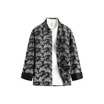 XUANSHENG Spring And Fall Season Jackets Coats Men's Large Feather Jacquard