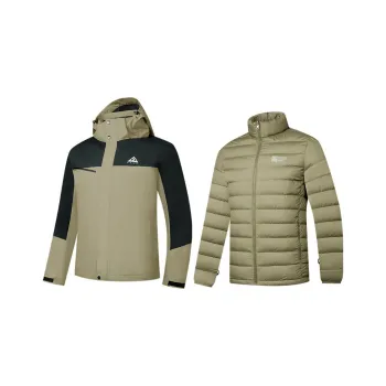 QIAODAN Windproof, Breathable, And Water Repellent Windbreaker Jacket Men's Glass Width Green/Black